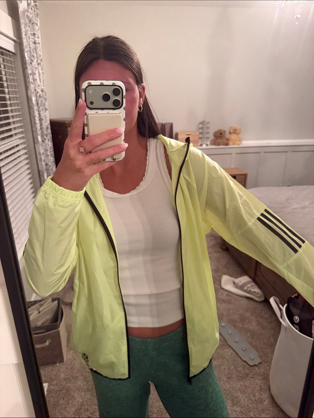 Adidas Light Yellow Lightweight Windbreaker Jacket